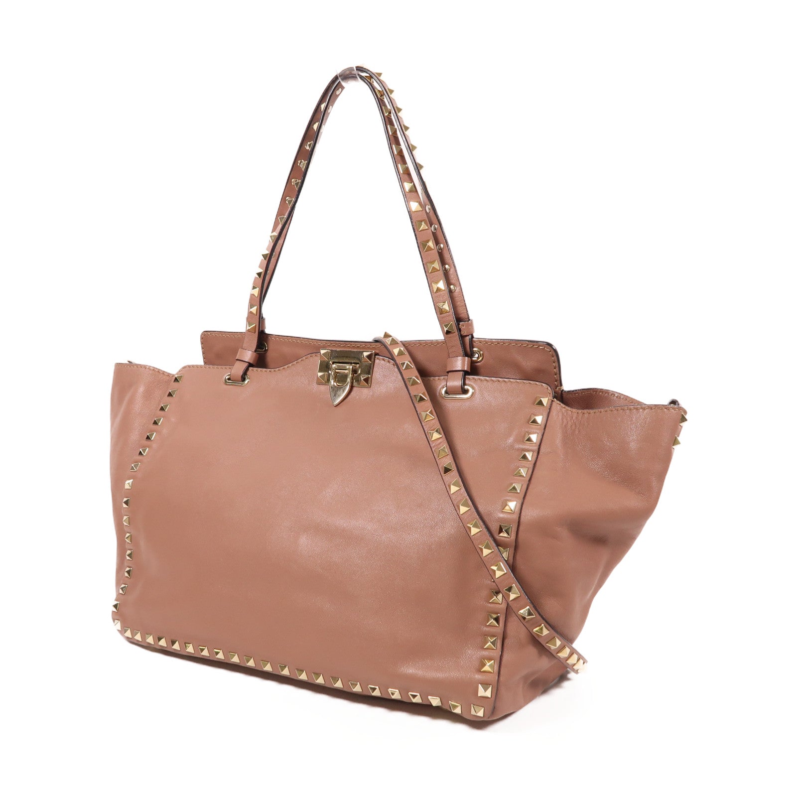 Valentino GHW 2 Way Shoulder Bag Calfskin Leather Pink