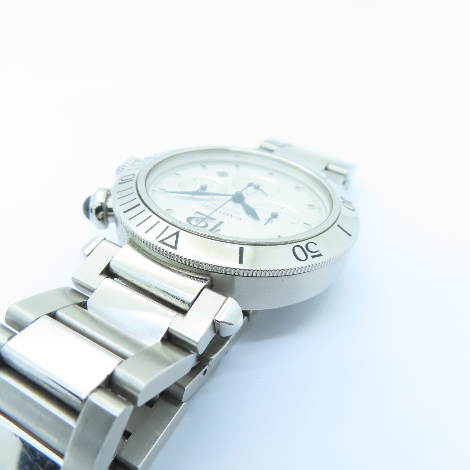 CARTIER 不銹鋼Pasha De Cartier手錶白色#18.5cm