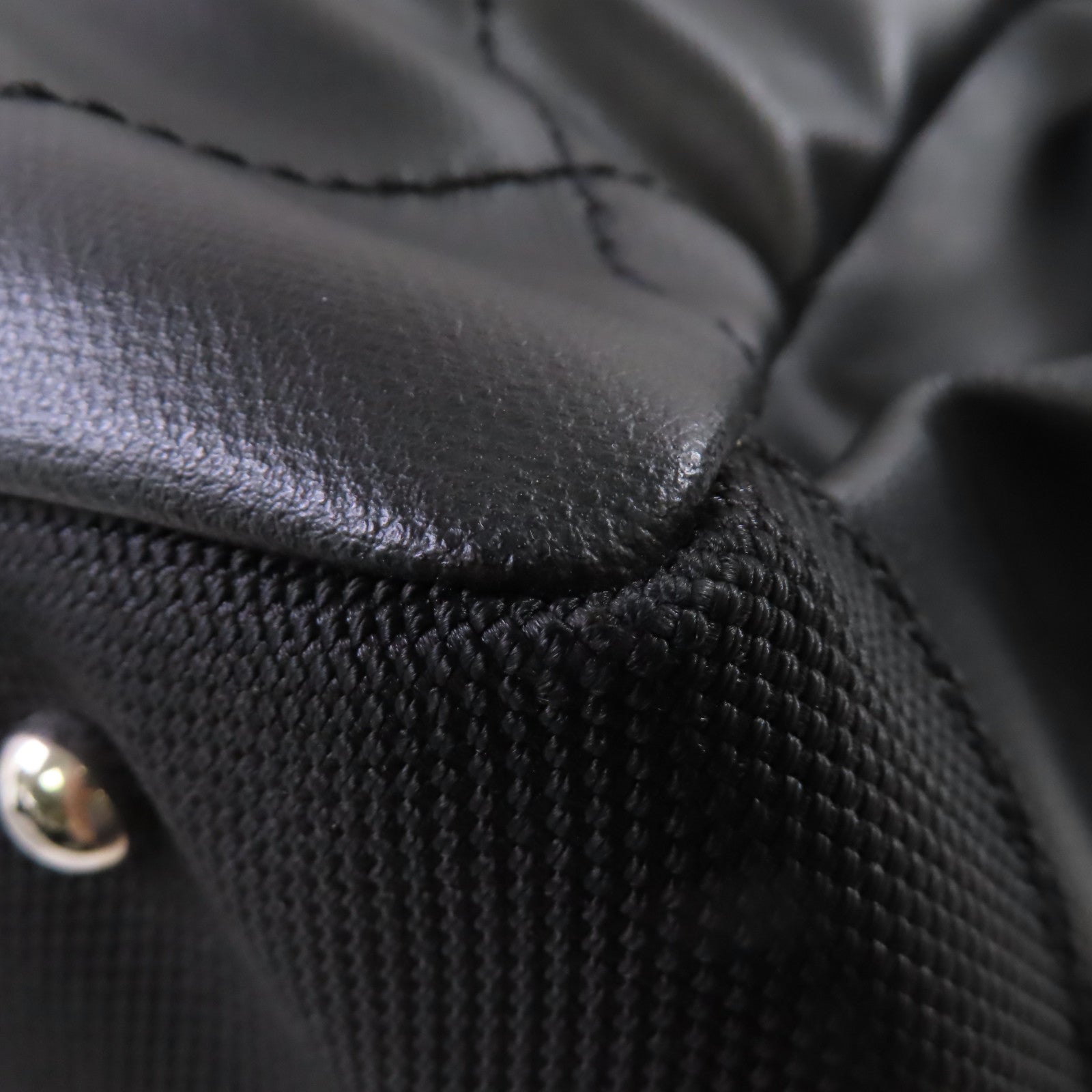 CHANEL 菱格塗層帆布Biarritz Tote Bag Large Tote Bag銀扣肩背袋