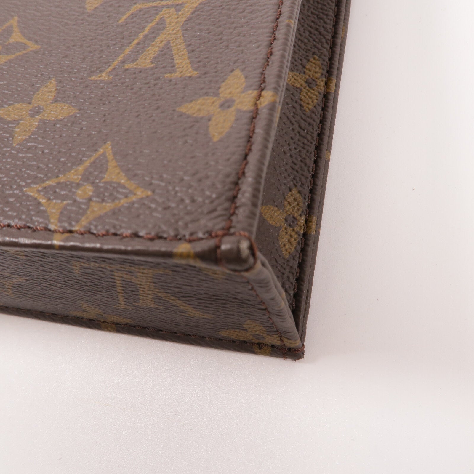 LOUIS VUITTON Monogram Petit Sac Plat手挽肩背兩用袋