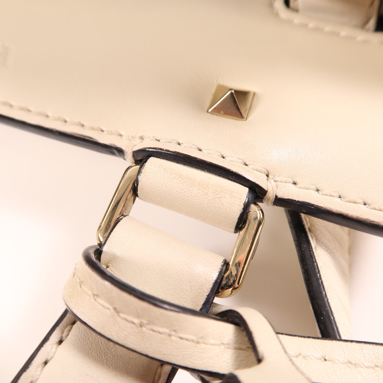 Valentino GHW Joylock Shoulder Bag 2Way Calfskin Leather White