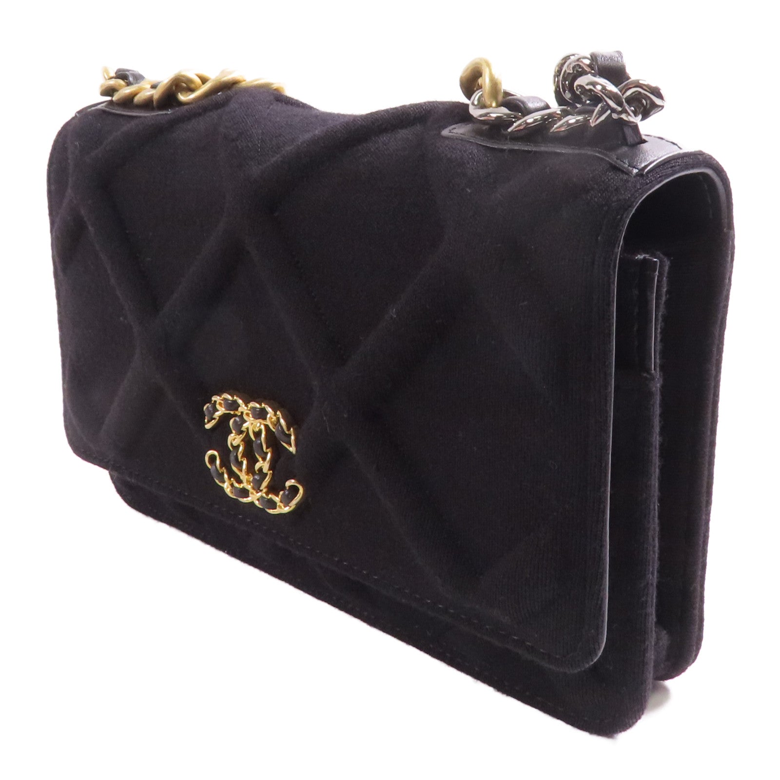 CHANEL 帆布19WOC Wallet On Chain鏈帶肩背袋