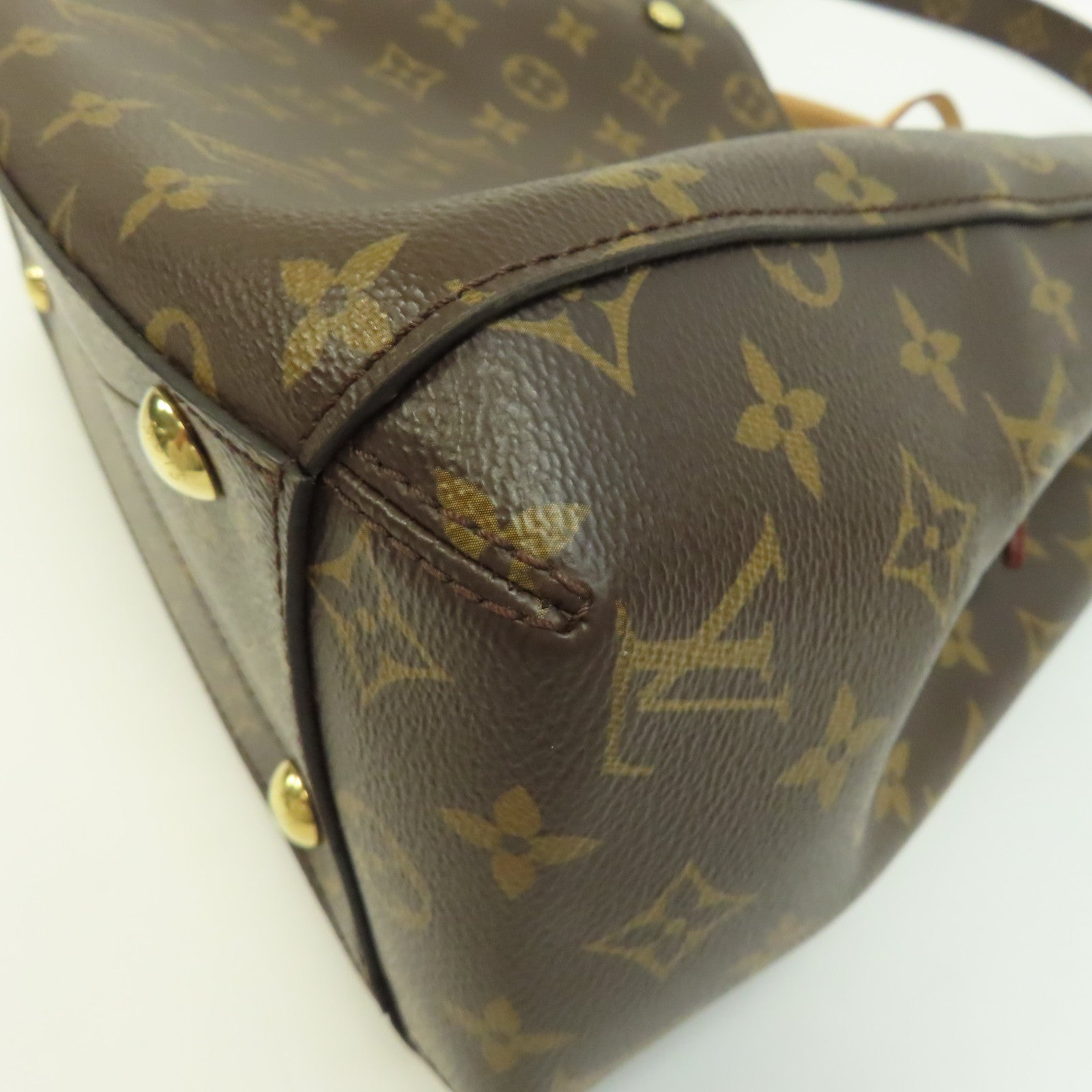 LOUIS VUITTON Monogram Montaigne MM金扣手挽肩背兩用袋啡色