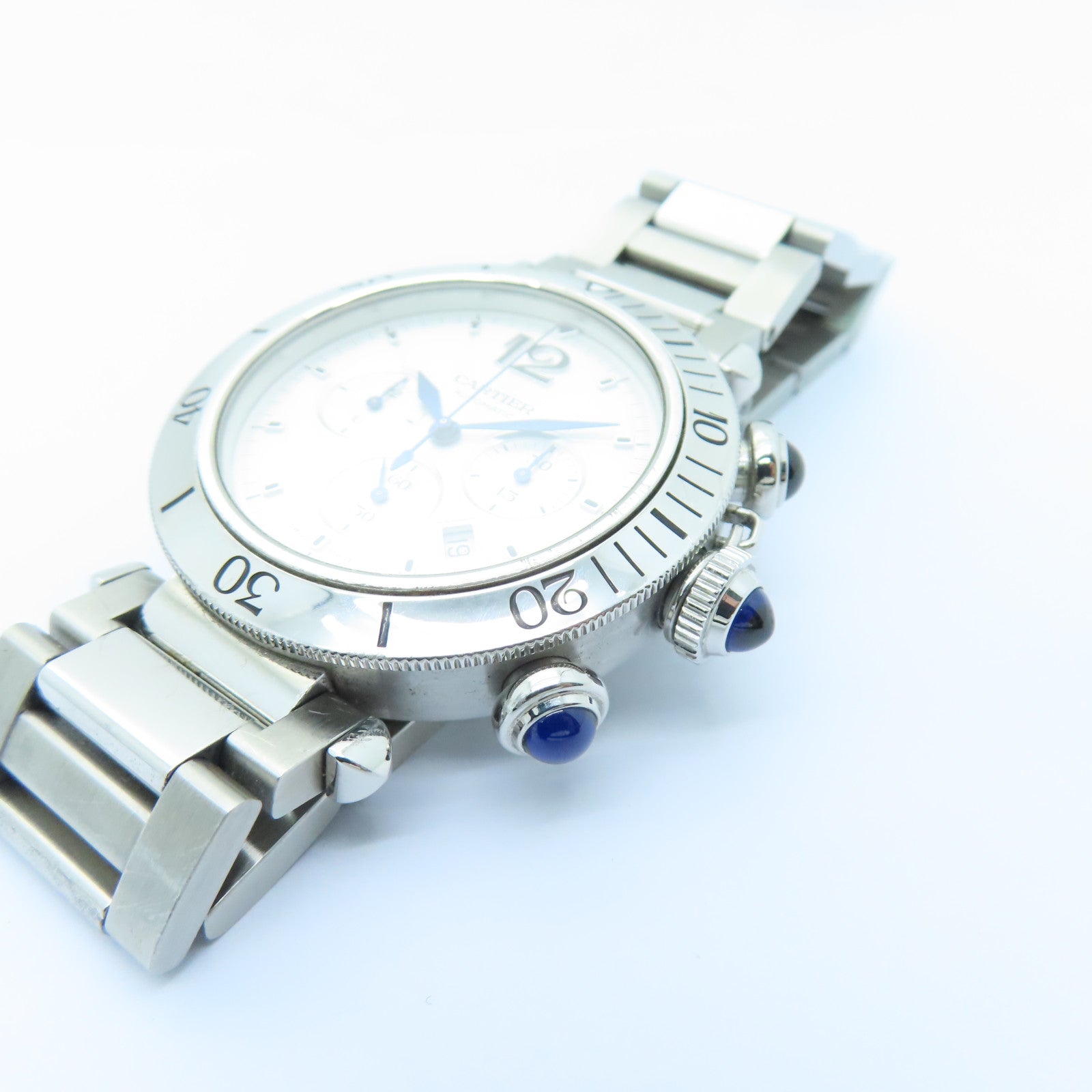CARTIER 不銹鋼Pasha De Cartier手錶白色#18.5cm