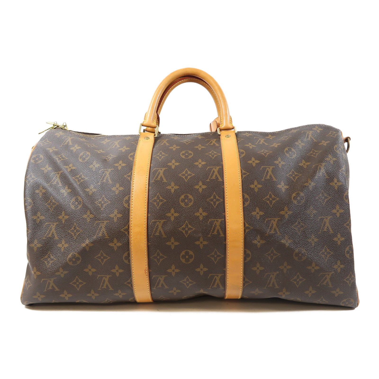 LOUIS VUITTON Monogram Keepall Bandouliere 50金扣手挽肩背兩用袋啡色