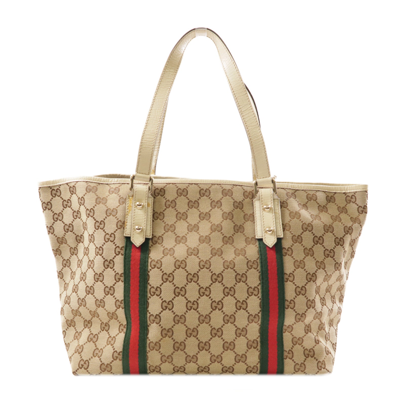 GUCCI GG GHW Sherry Line Tote Bag Shoulder Bag 139260 Canvas Brown