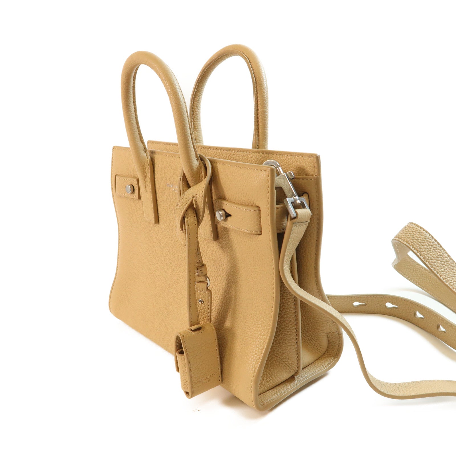 SAINT LAURENT 牛皮皮革Nano Sac de Jour Souple Bag銀扣手挽肩背兩用袋