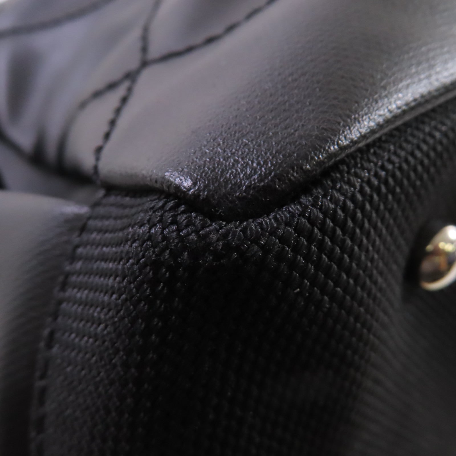 CHANEL 菱格塗層帆布Biarritz Tote Bag Large Tote Bag銀扣肩背袋