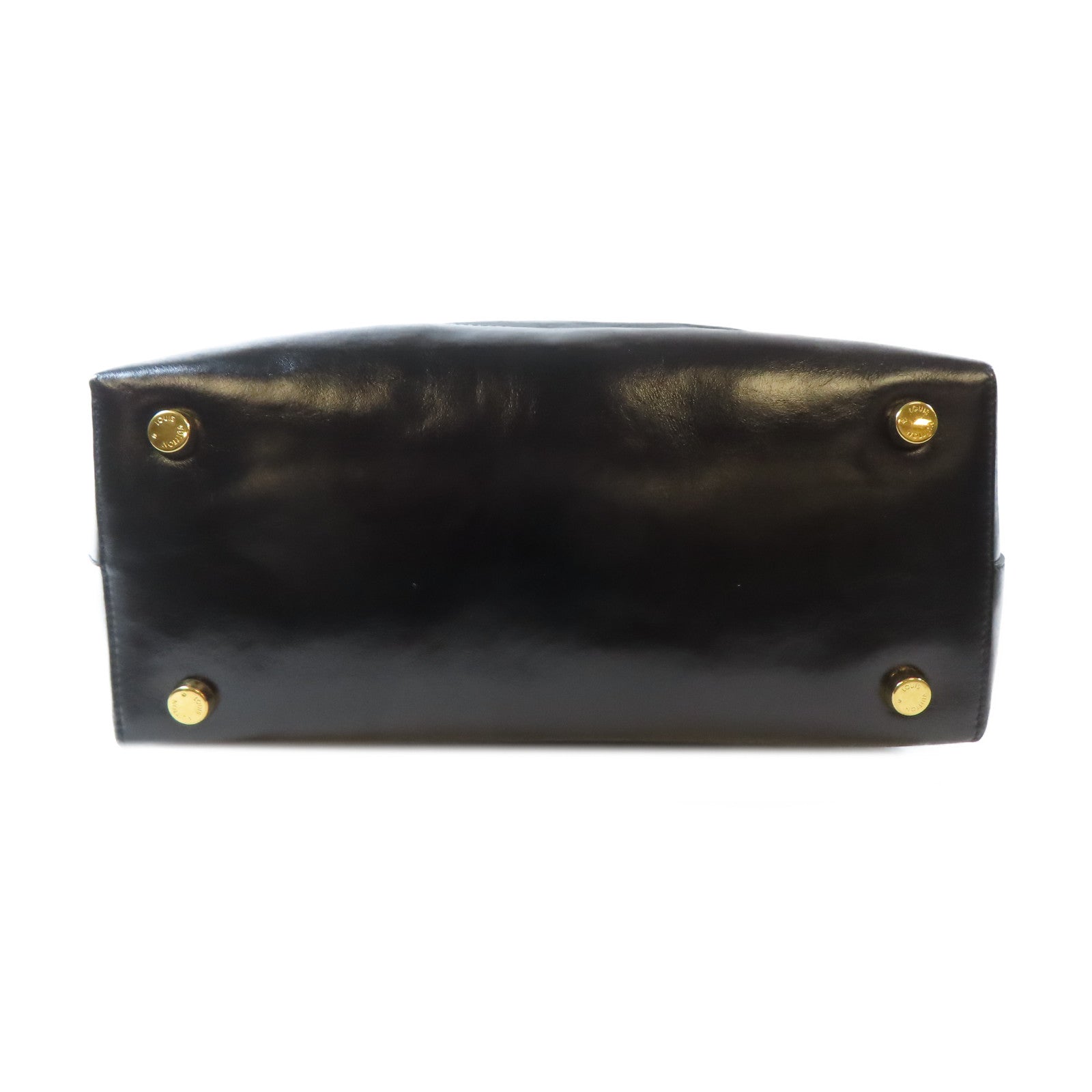 LOUIS VUITTON Monogram Satin Lockit金扣手挽袋黑色
