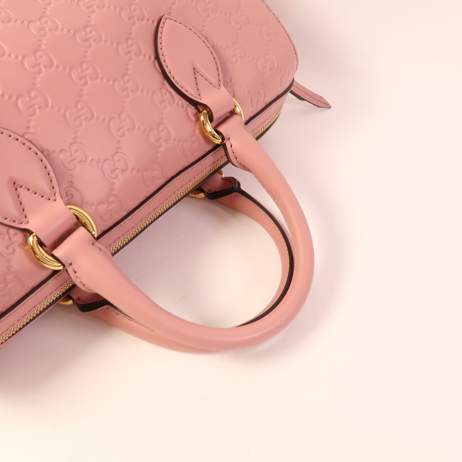 GUCCI 皮革Boston Bag金扣手挽肩背兩用袋