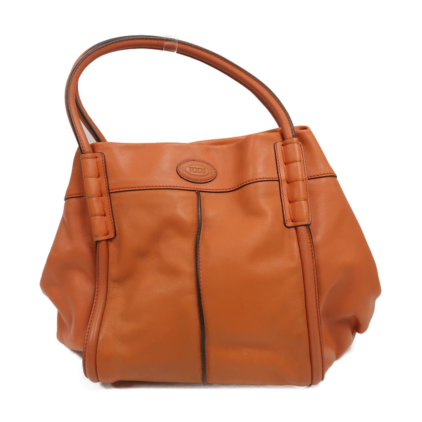 TOD'S (PRICE DOWN) SHW Hand Bag Calfskin Leather Orange