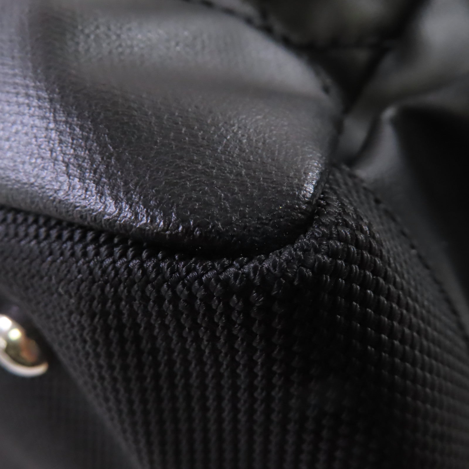 CHANEL 菱格塗層帆布Biarritz Tote Bag Large Tote Bag銀扣肩背袋