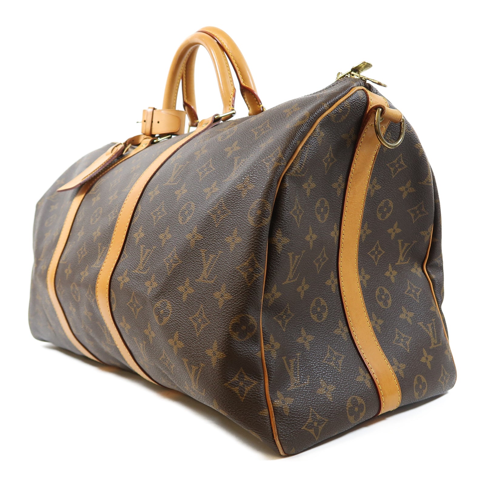 LOUIS VUITTON Monogram Keepall Bandouliere 50金扣手挽肩背兩用袋啡色
