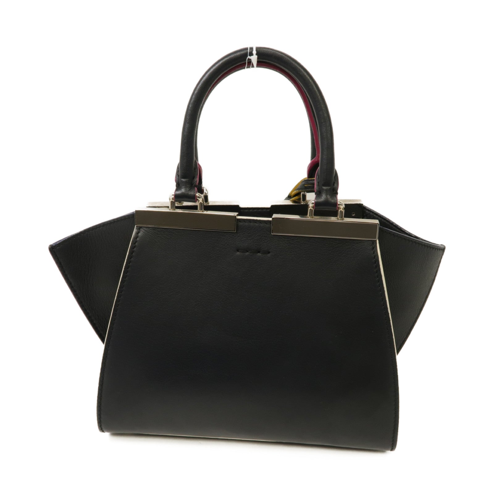 FENDI 【激減優惠】牛皮皮革Mini 3 Jours銀扣手挽肩背兩用袋黑色