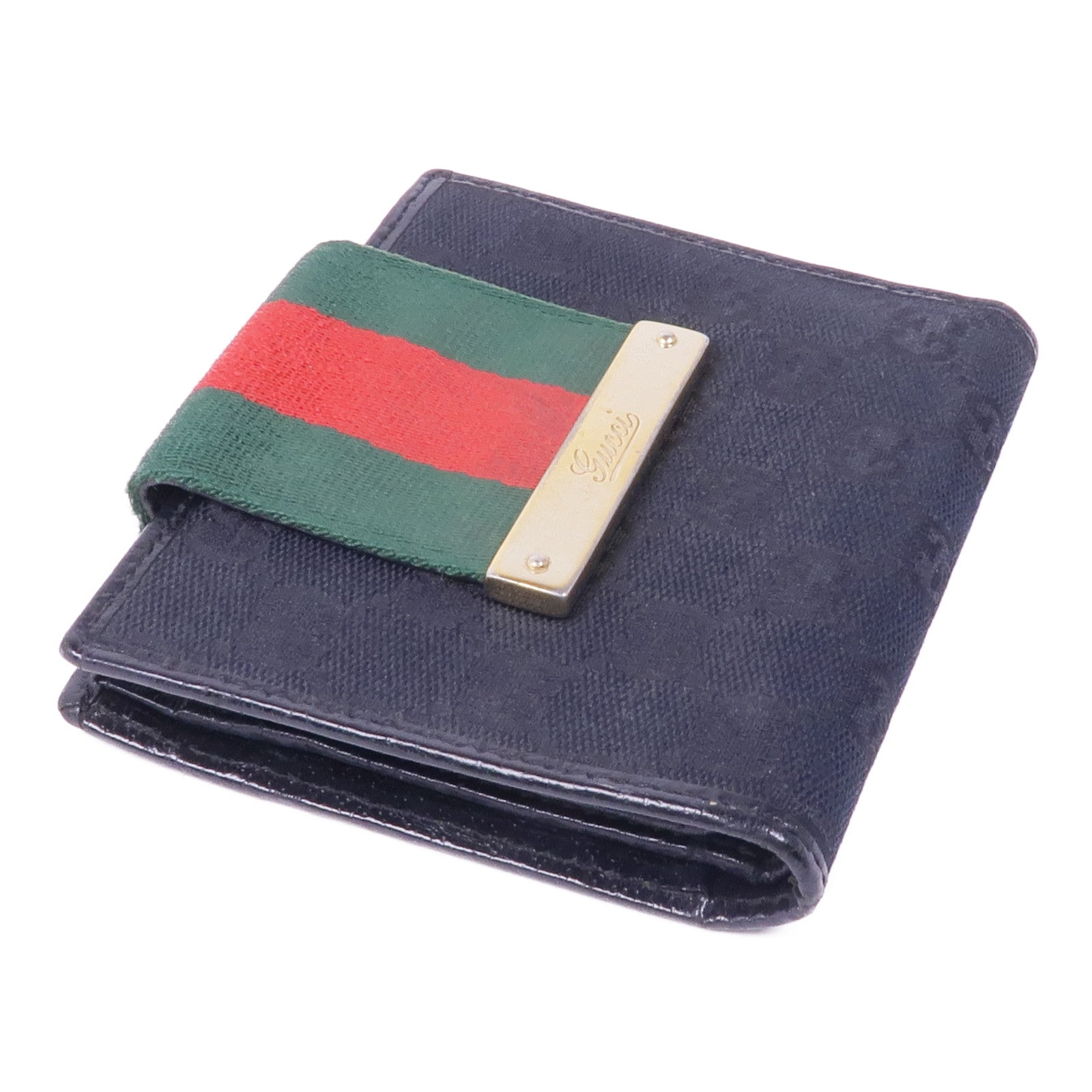 GUCCI 帆布Wallet金扣錢包