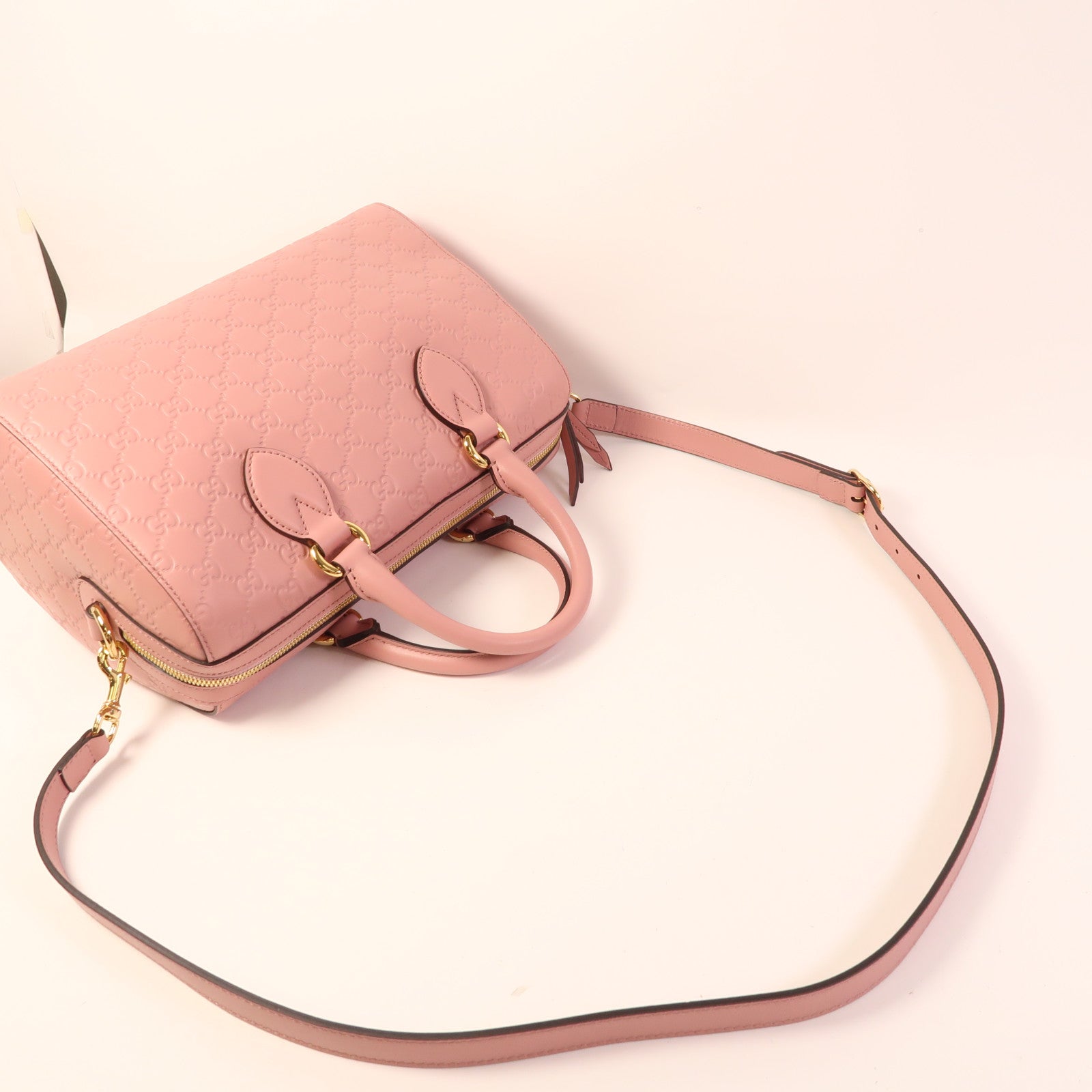 GUCCI 皮革Boston Bag金扣手挽肩背兩用袋