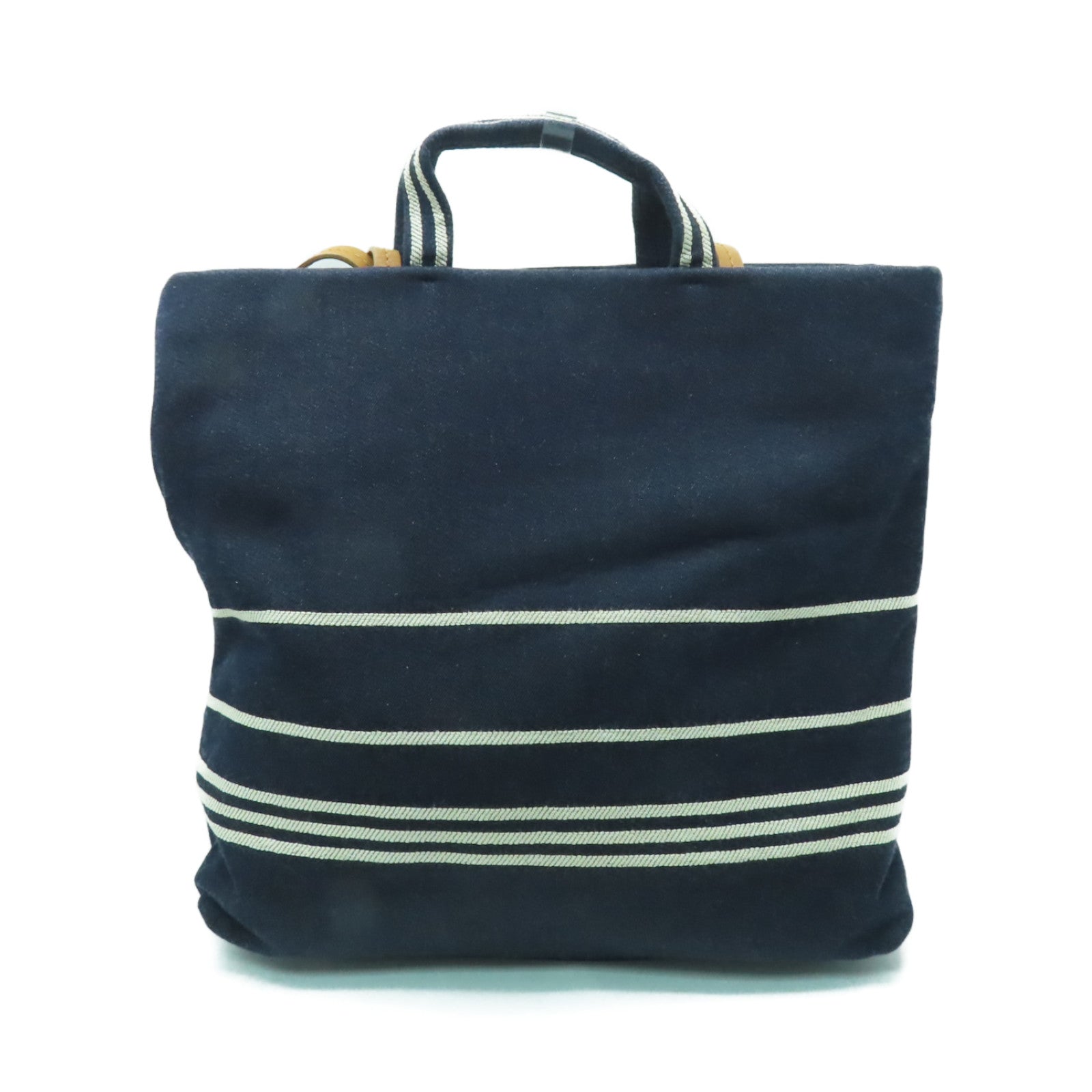 CHANEL 【激減優惠】帆布2way Shoulder Bag銀扣手挽肩背兩用袋深藍色