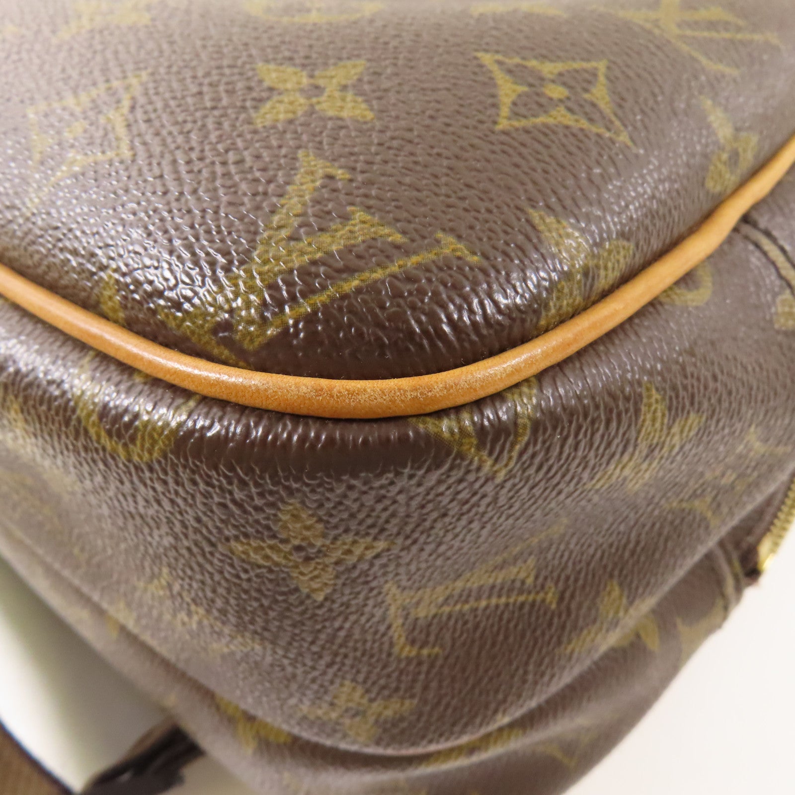 LOUIS VUITTON Monogram Reporter PM金扣肩背袋棕色
