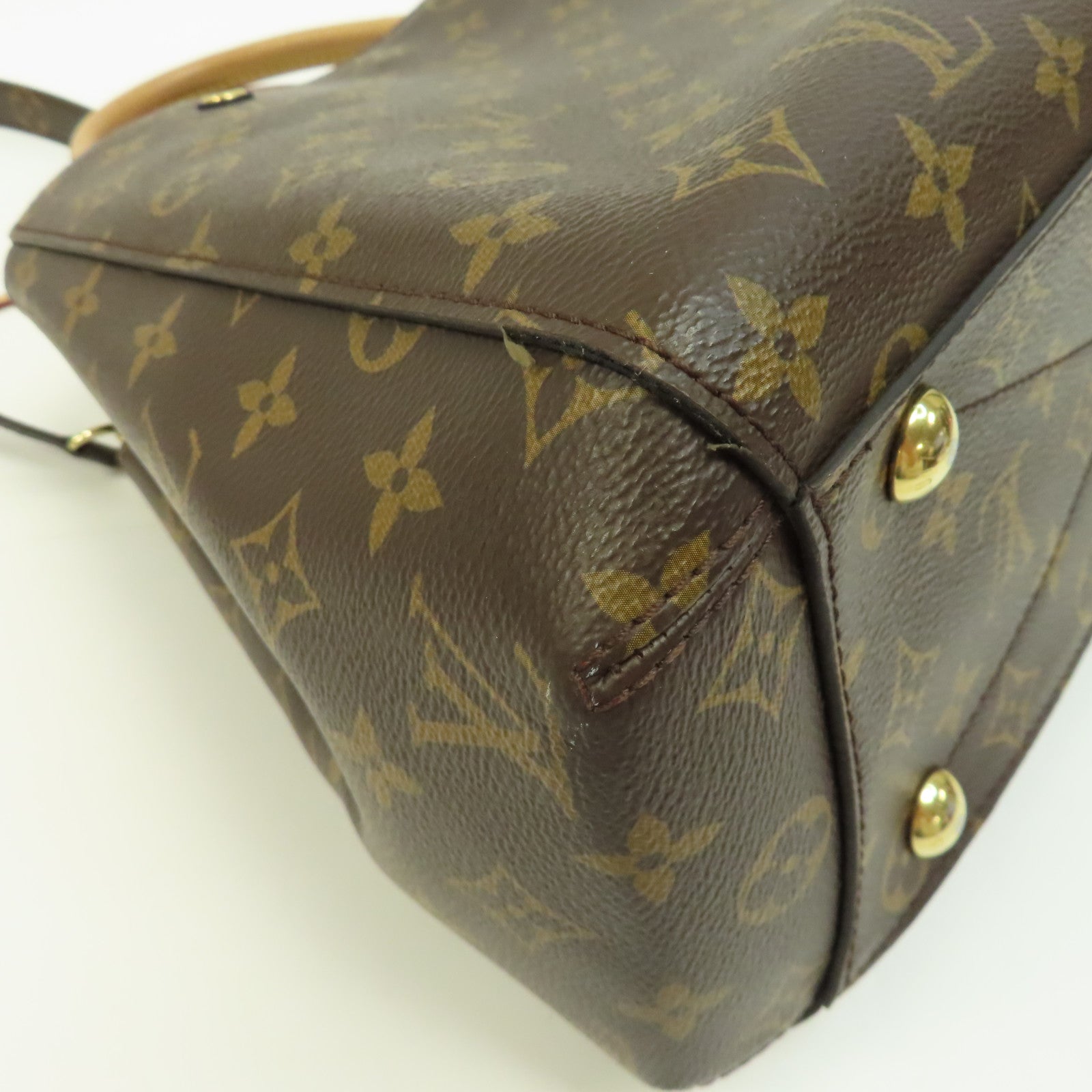 LOUIS VUITTON Monogram Montaigne MM金扣手挽肩背兩用袋啡色