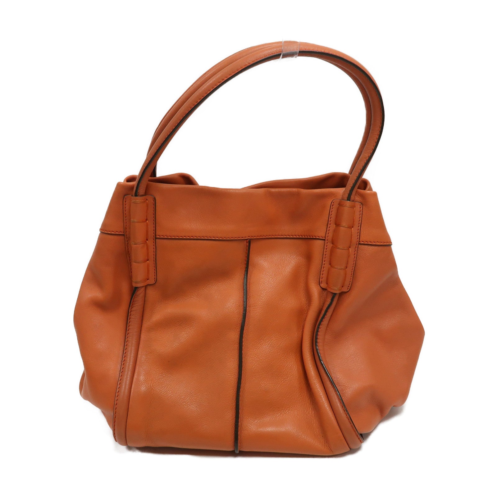TOD'S (PRICE DOWN) SHW Hand Bag Calfskin Leather Orange