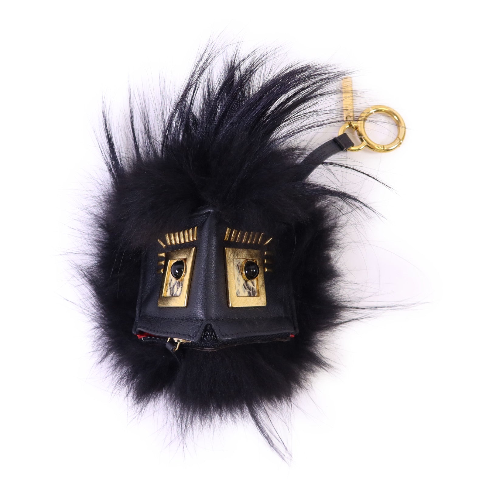 FENDI 狐狸皮/牛皮皮革/蛇皮皮革Key Holder金扣鎖匙扣