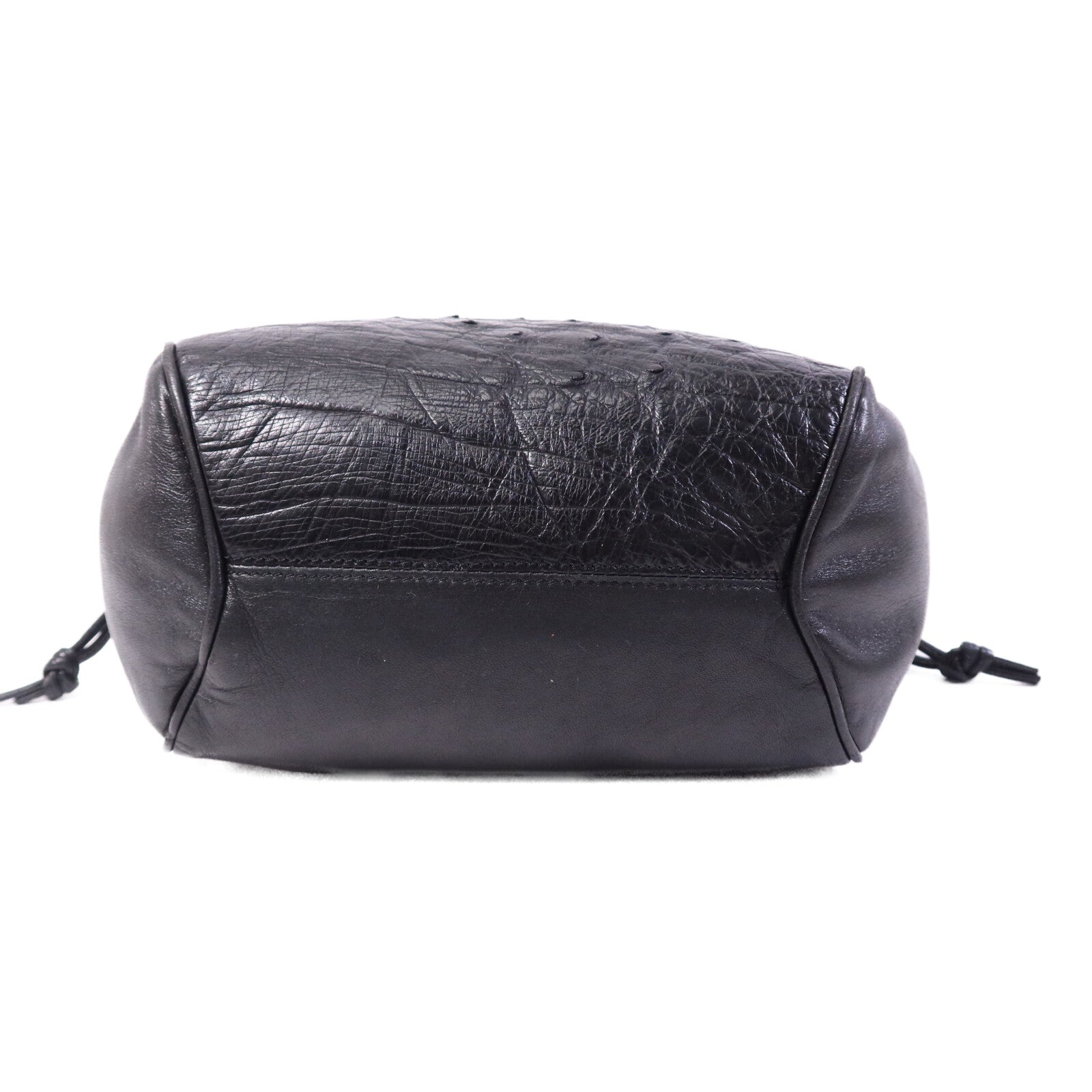 LOEWE 鴕鳥皮革/羊皮皮革Vintage Hand Bag金扣手挽袋