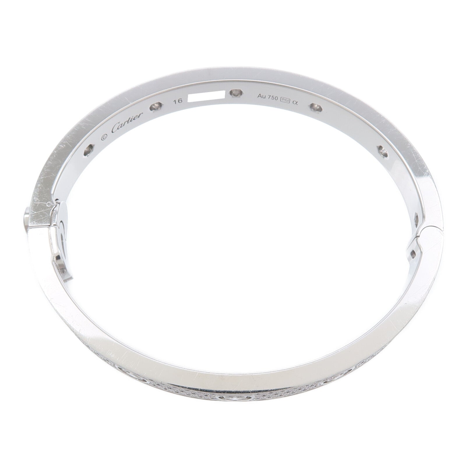 CARTIER 18K白金Love Bracelet Full Diamond鑽石手鐲