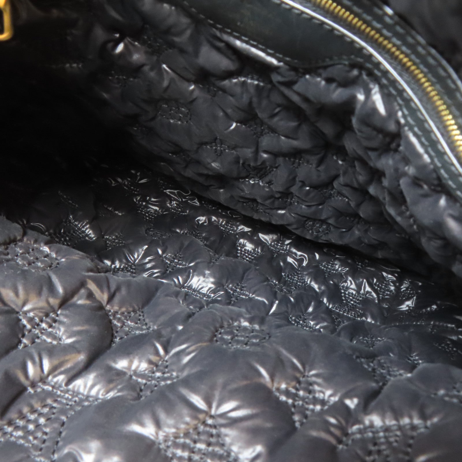 LOUIS VUITTON Monogram Satin Lockit金扣手挽袋黑色