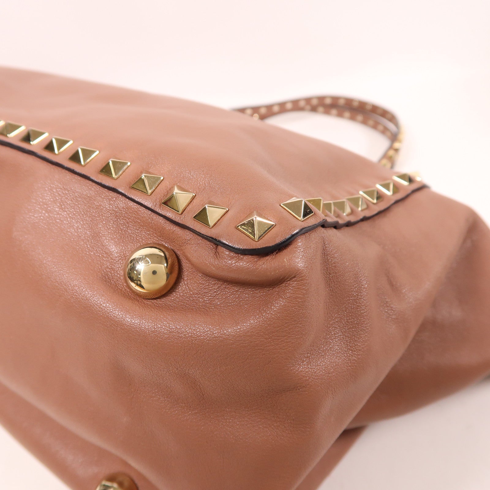 Valentino GHW 2 Way Shoulder Bag Calfskin Leather Pink