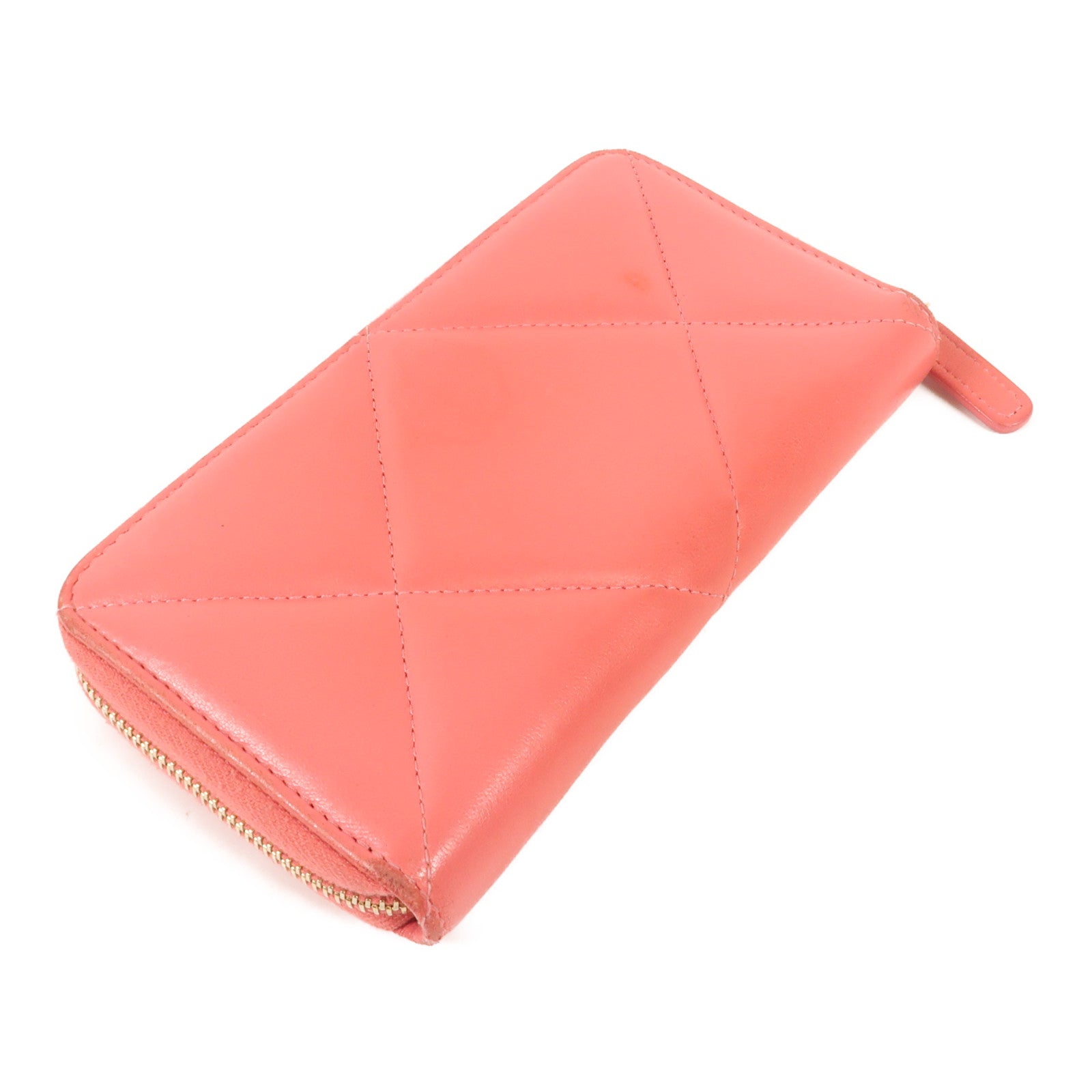 CHANEL 【激減優惠】羊皮皮革Wallet金扣錢包