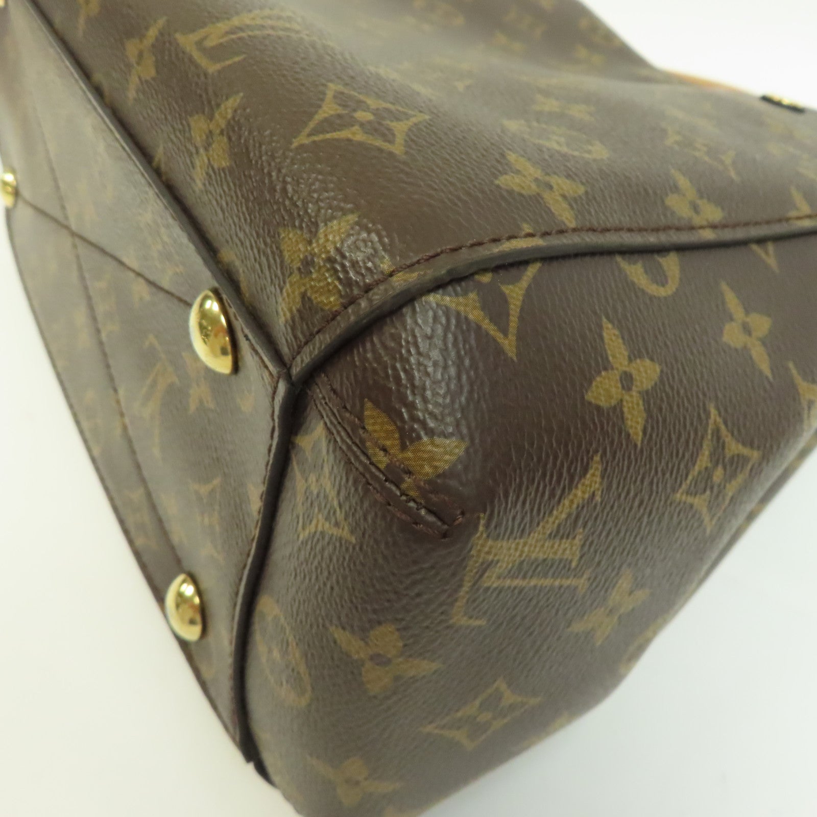 LOUIS VUITTON Monogram Montaigne MM金扣手挽肩背兩用袋啡色
