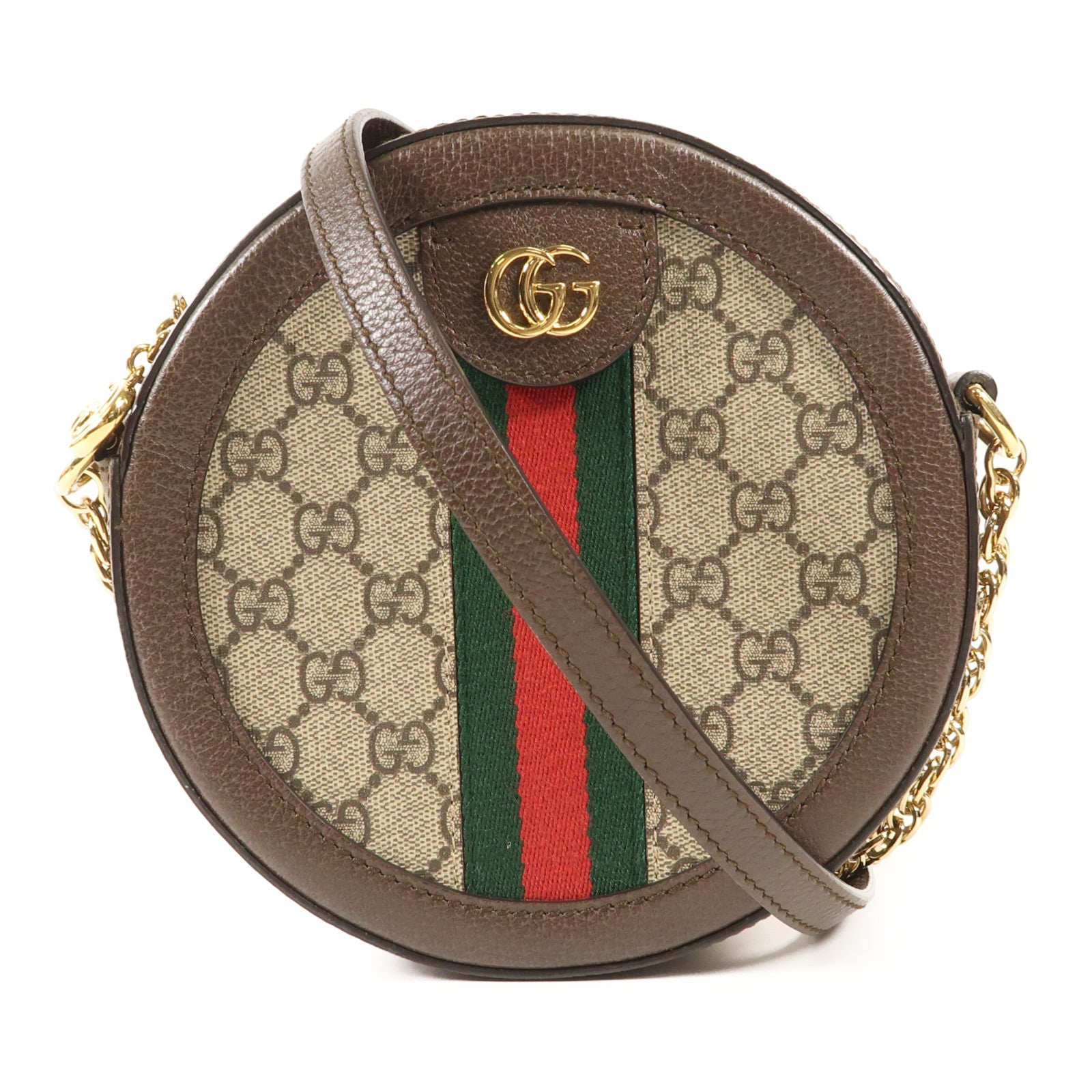 GUCCI 塗層帆布Ophidia金扣鏈帶肩背袋