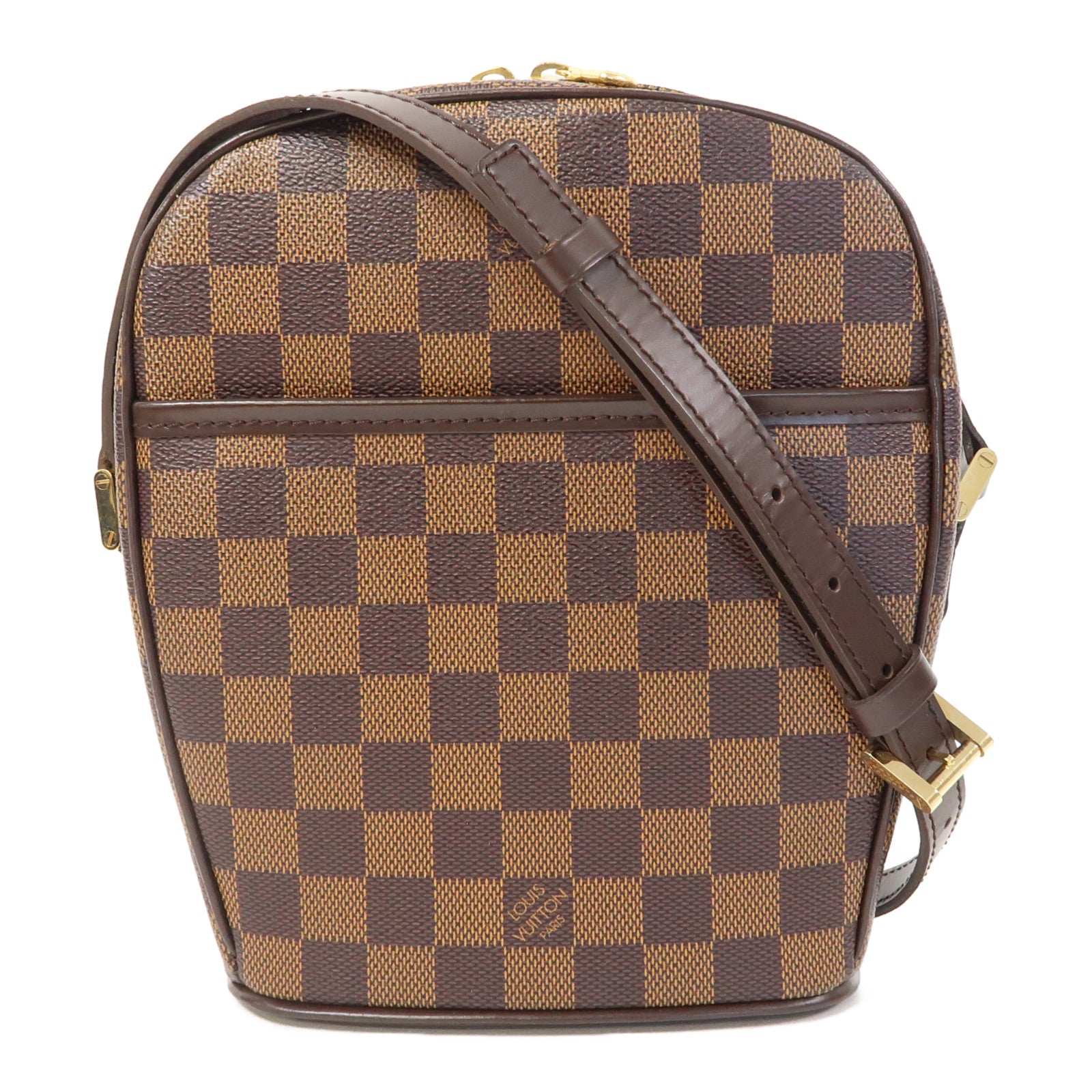 LOUIS VUITTON Damier Ipanema PM金扣肩背袋啡色