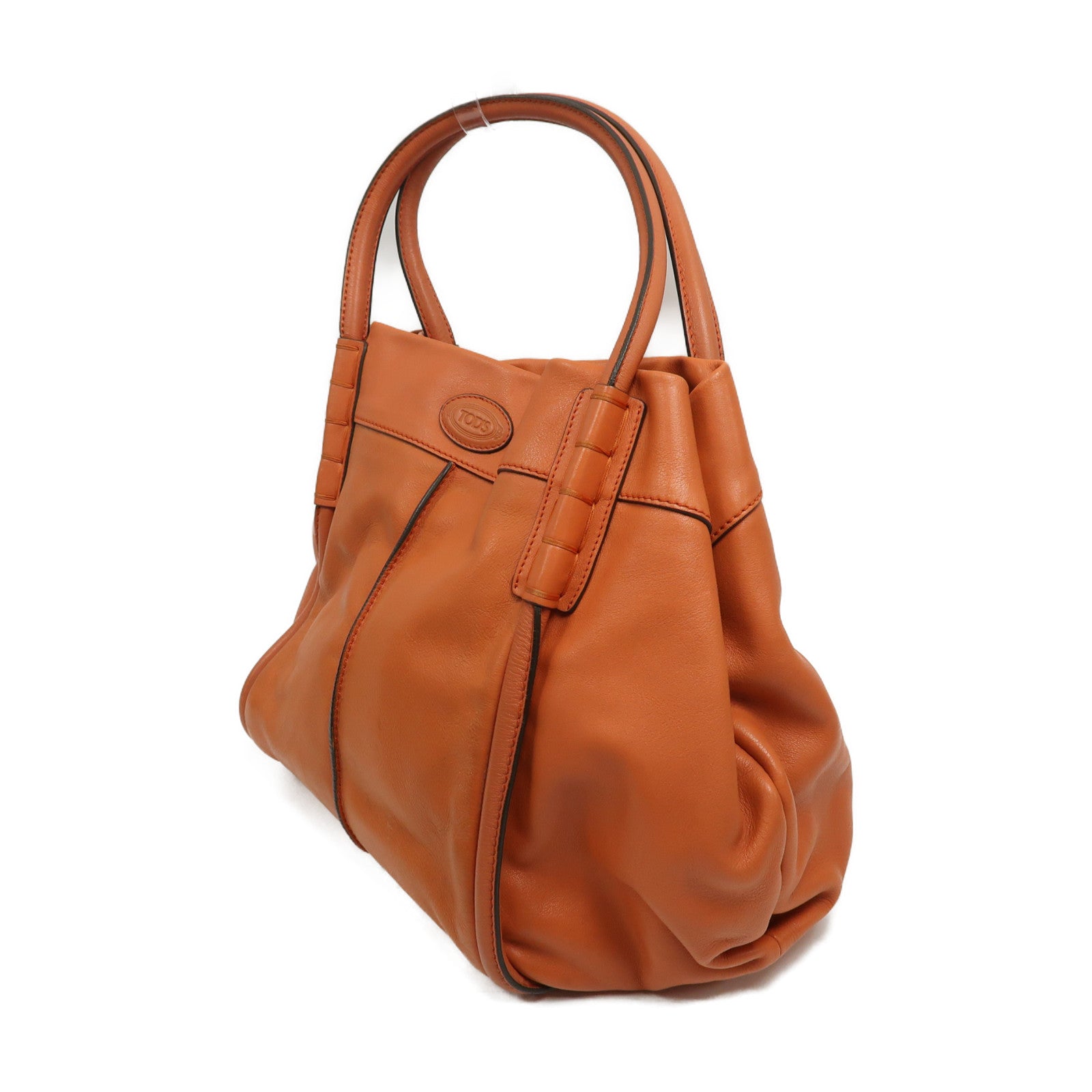 TOD'S (PRICE DOWN) SHW Hand Bag Calfskin Leather Orange