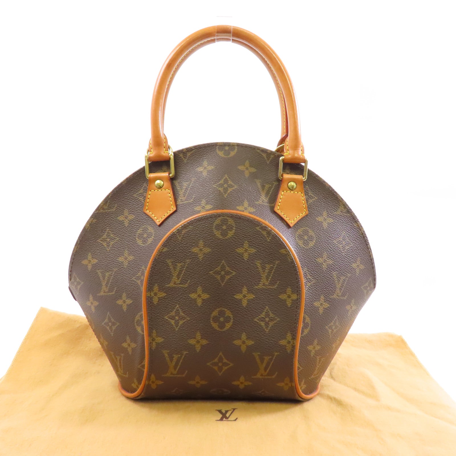 LOUIS VUITTON Monogram Ellipse PM金扣手挽袋啡色