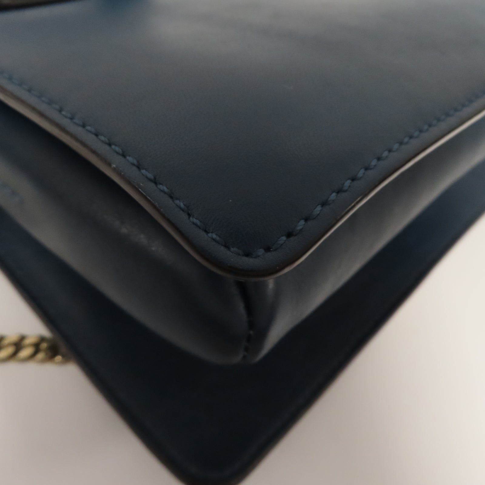 Chloe 【激減優惠】麂皮皮革/羊皮皮革Shoulder Bag金扣肩背袋藍色
