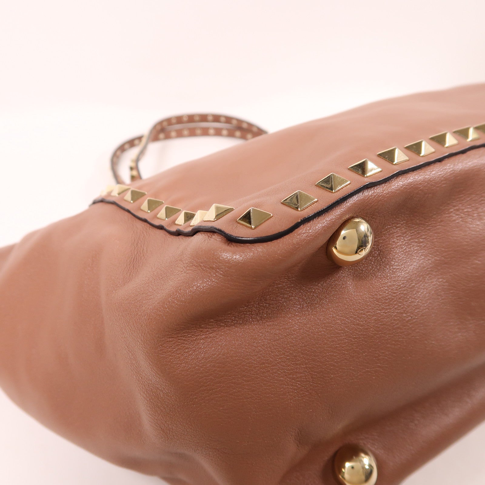 Valentino GHW 2 Way Shoulder Bag Calfskin Leather Pink