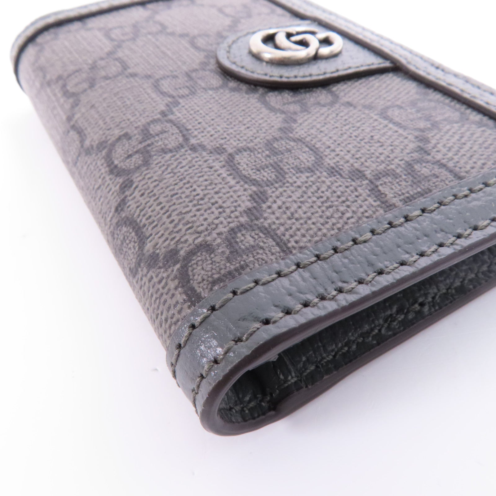 GUCCI 塗層帆布Ophidia Card Case銀扣卡片套