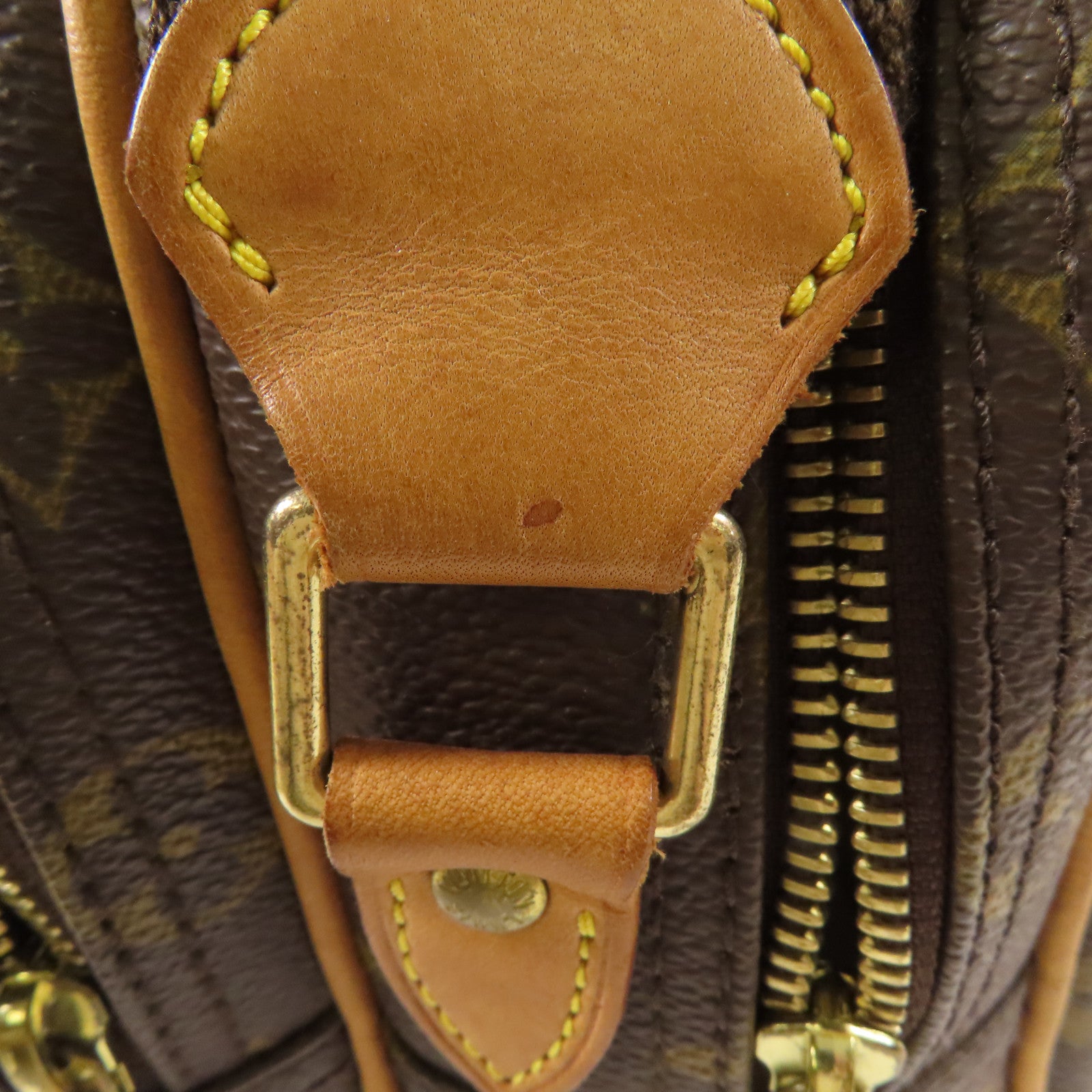 LOUIS VUITTON Monogram Reporter PM金扣肩背袋棕色