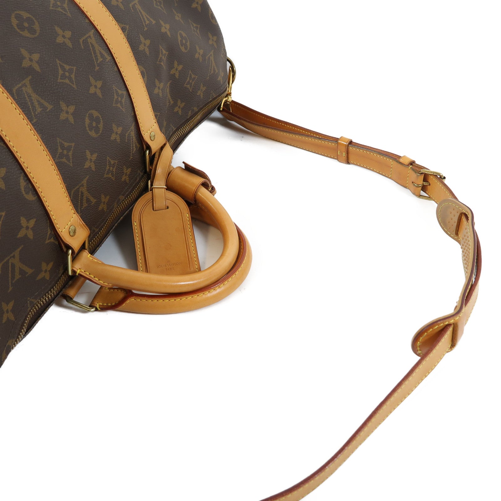 LOUIS VUITTON Monogram Keepall Bandouliere 50金扣手挽肩背兩用袋啡色