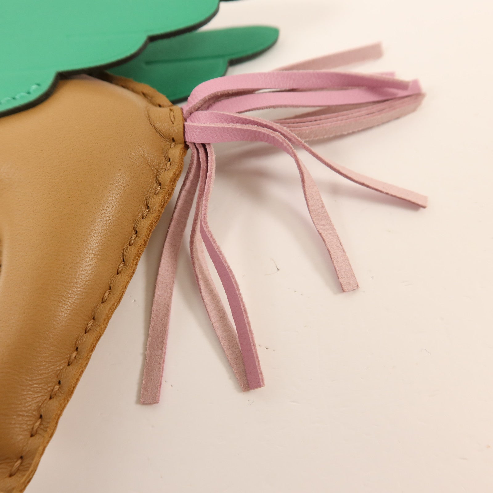 HERMES Milo皮革/Swift皮革Rodeo Pegase MM掛飾Mauve Sylvestre/Chai