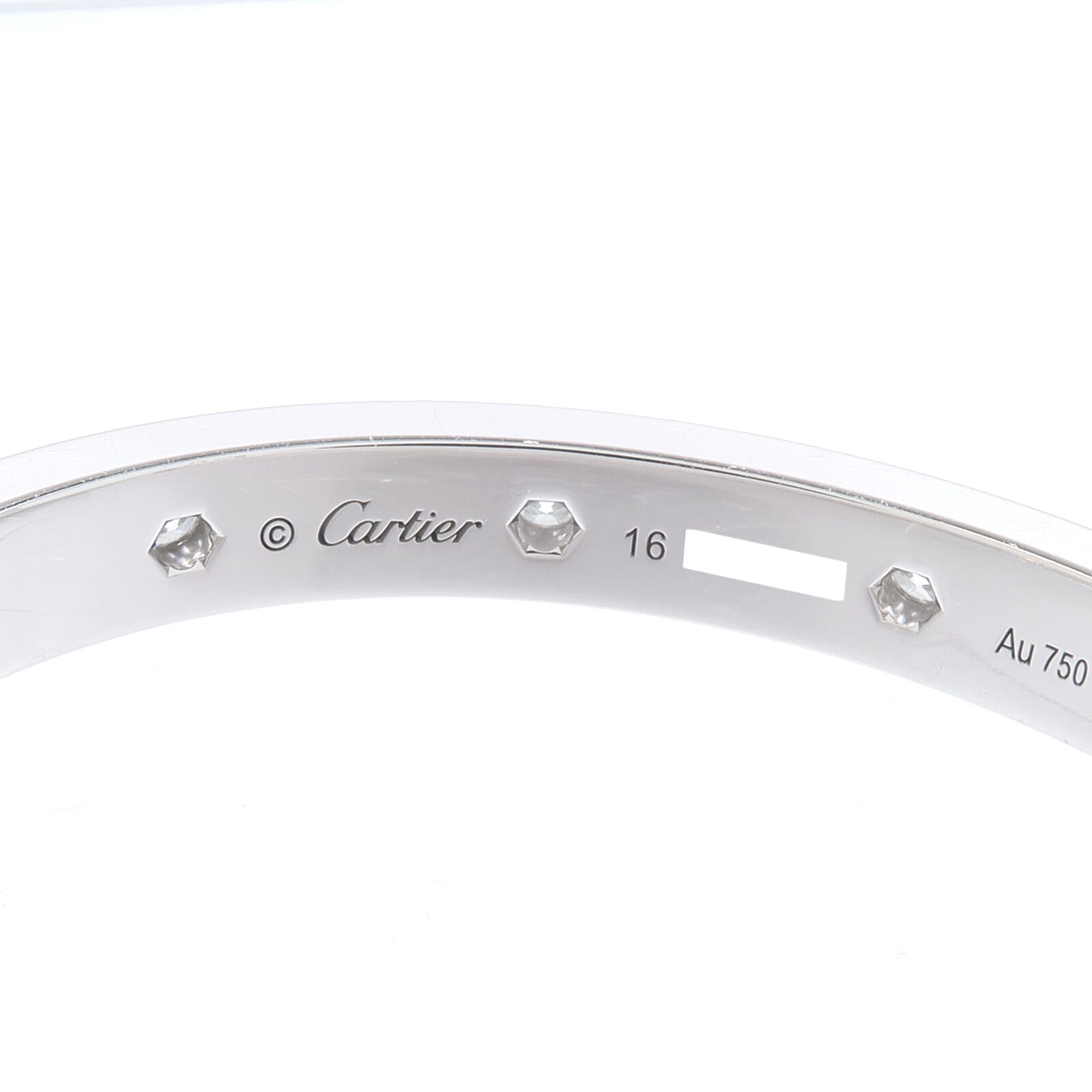 CARTIER 18K白金Love Bracelet Full Diamond鑽石手鐲