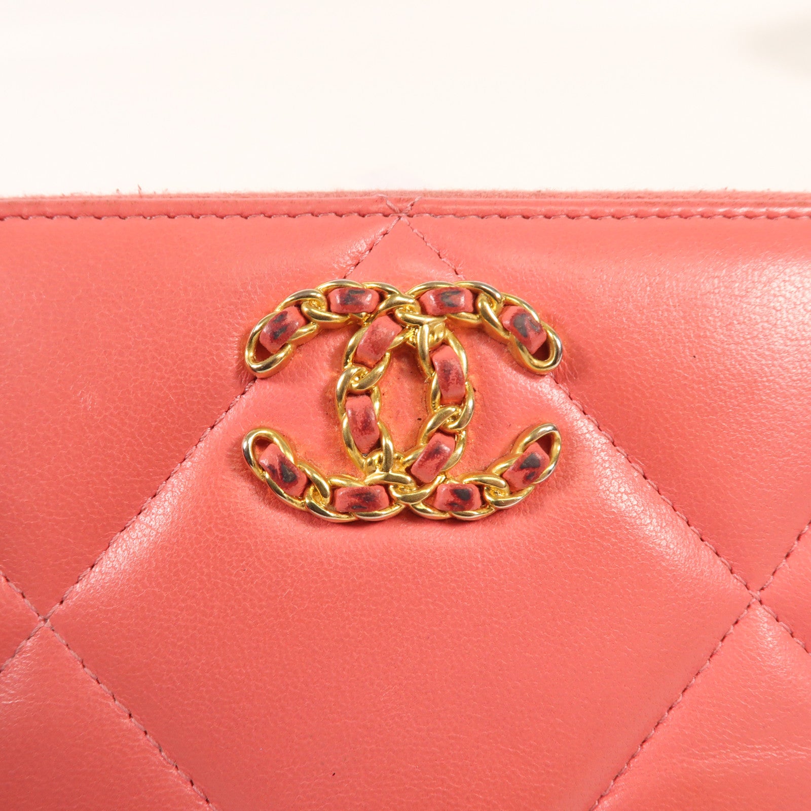CHANEL 【激減優惠】羊皮皮革Wallet金扣錢包