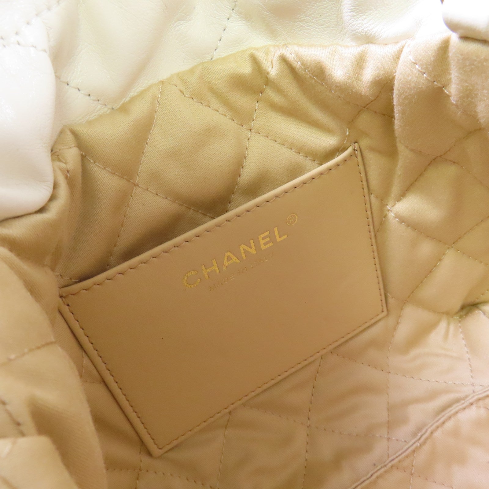 CHANEL 【激減優惠】菱格羊皮皮革Mini Chanel 22 2Way Shoulder Bag金扣鏈帶手挽肩背兩用袋白色