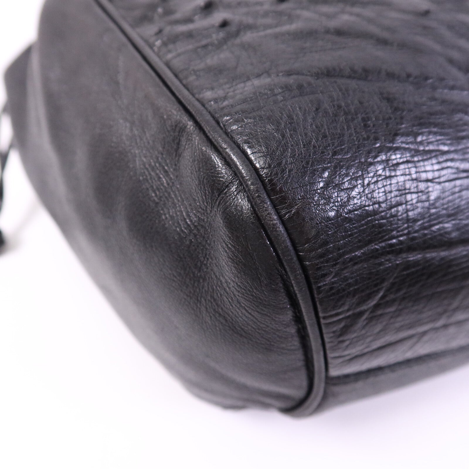 LOEWE 鴕鳥皮革/羊皮皮革Vintage Hand Bag金扣手挽袋