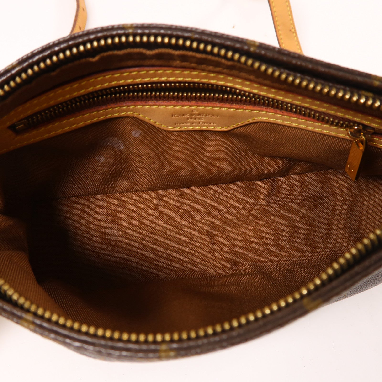 LOUIS VUITTON Monogram Trotteur金扣肩背袋棕色
