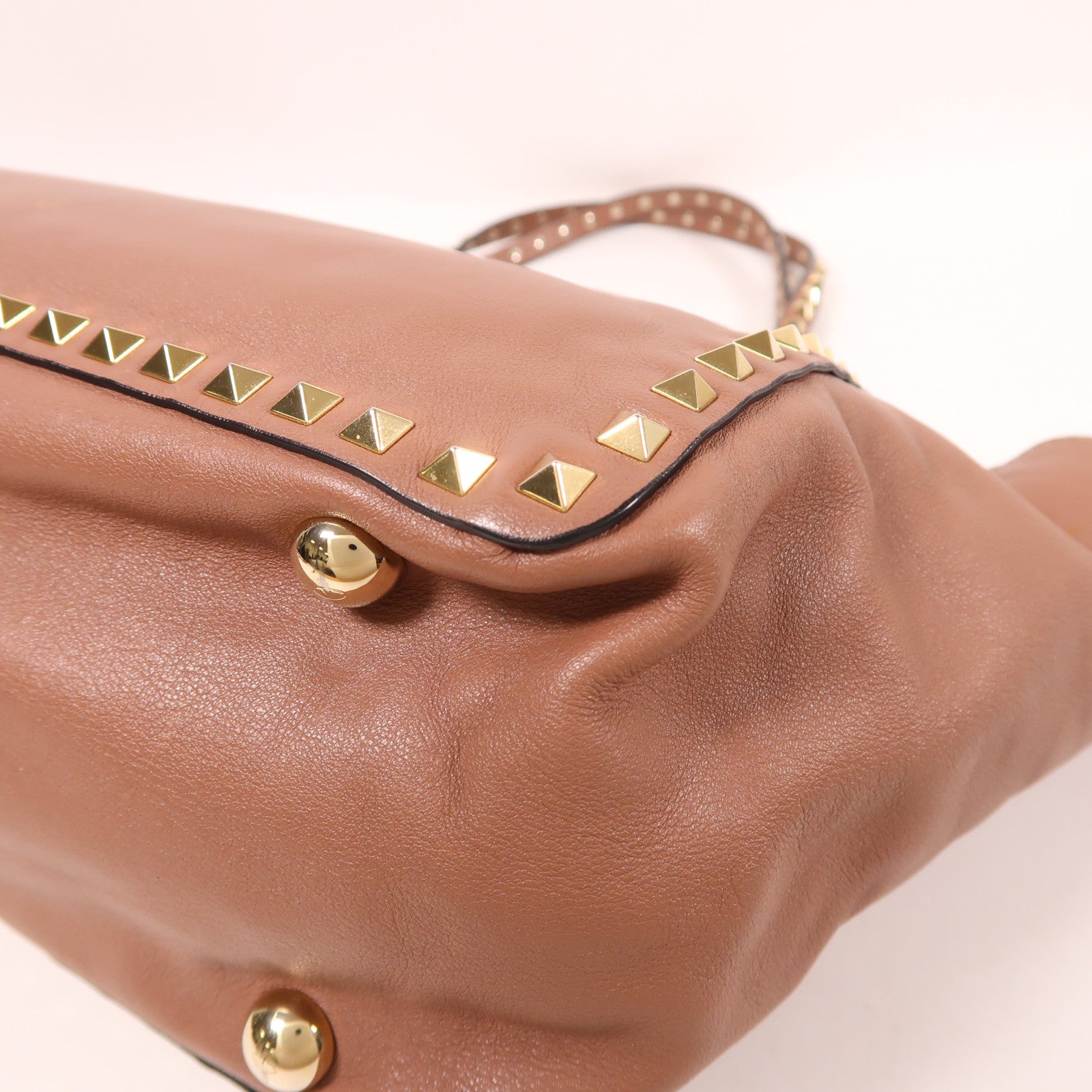 Valentino GHW 2 Way Shoulder Bag Calfskin Leather Pink