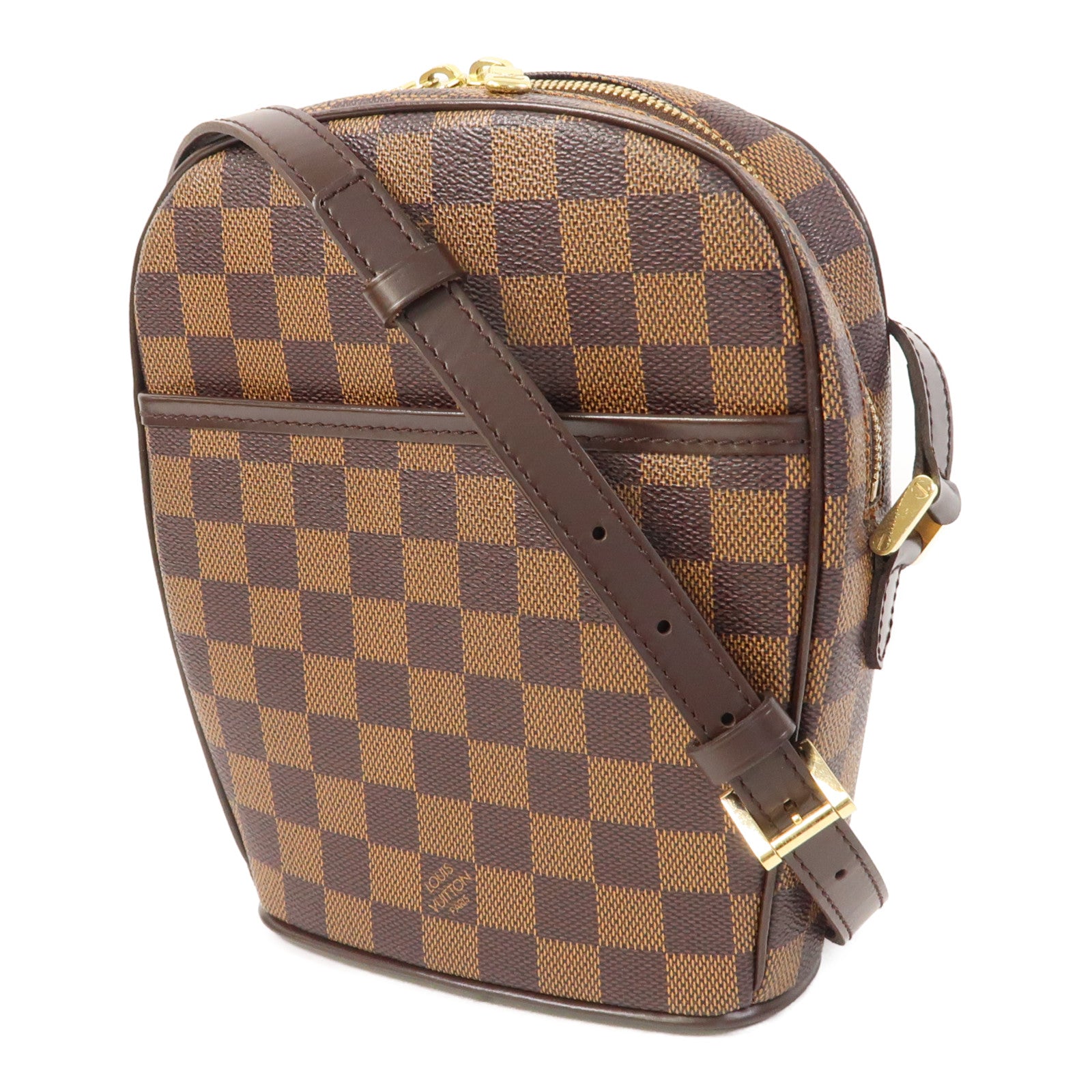 LOUIS VUITTON Damier Ipanema PM金扣肩背袋啡色
