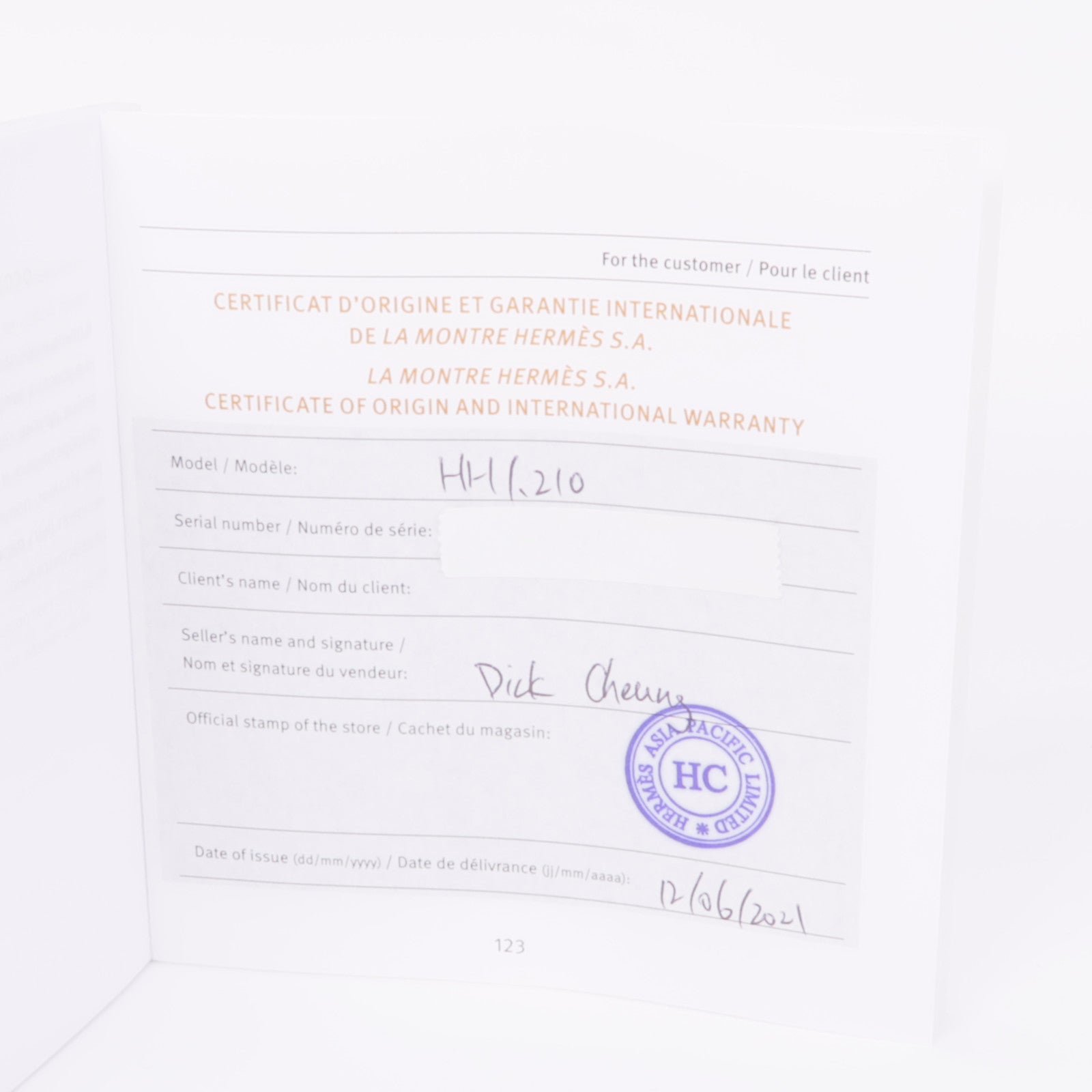 HERMES H Watch HH1-210