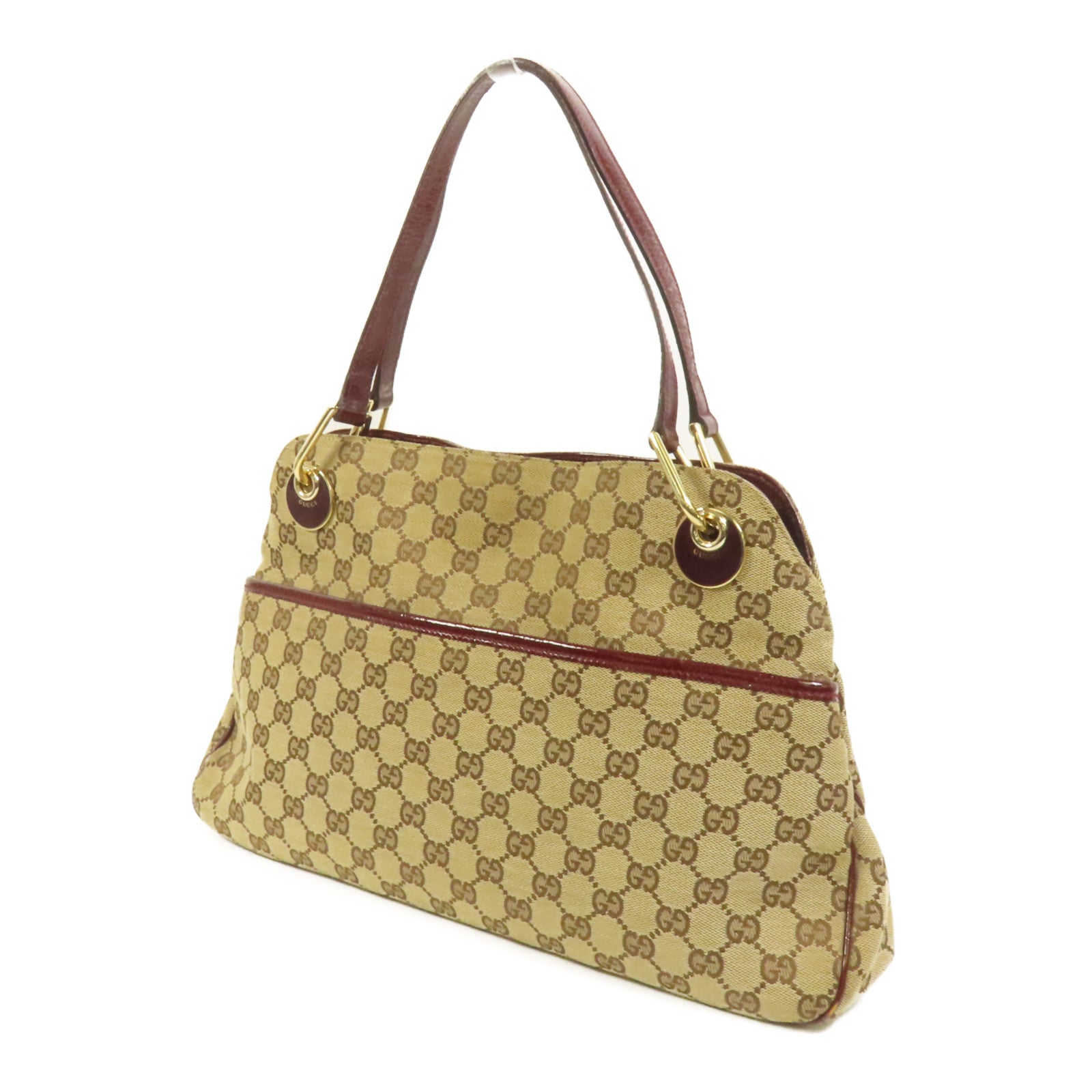GUCCI 帆布Shoulder Bag金扣肩背袋